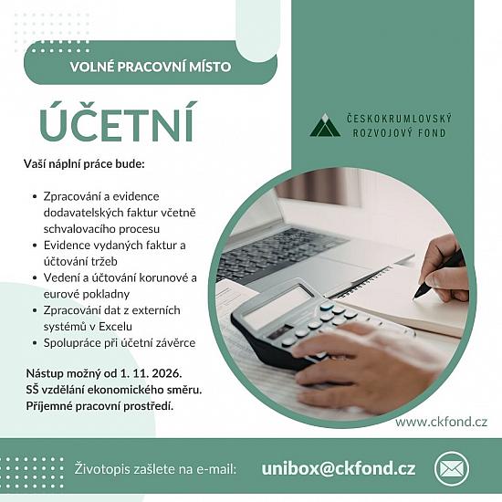 Hledáme kolegu/kolegyni na pozici ÚČETNÍ